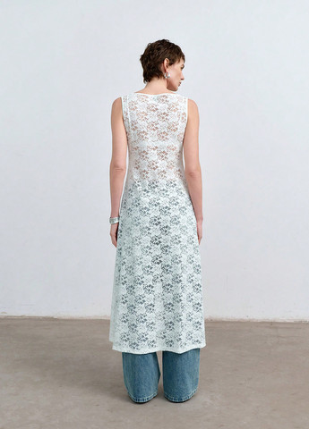 Белое кэжуал платье платье-майка SHEIN однотонное