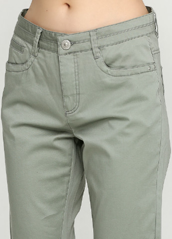 Серо-зеленые кэжуал демисезонные брюки Micha