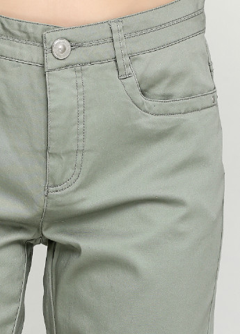 Серо-зеленые кэжуал демисезонные брюки Micha