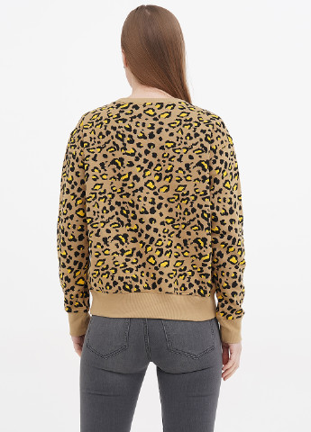 H&M джемпер леопардовый бежевый кэжуал хлопок