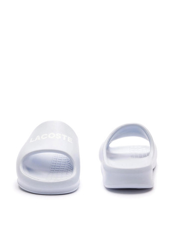 Светло-голубые шлепанцы Lacoste с логотипом