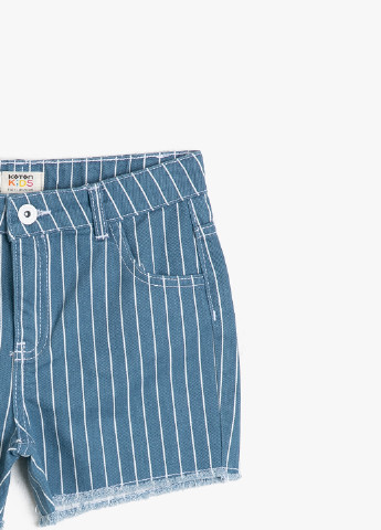 Шорты KOTON полоска голубые джинсовые хлопок