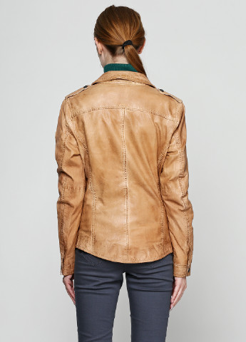 Светло-коричневая демисезонная куртка кожаная Gipsy