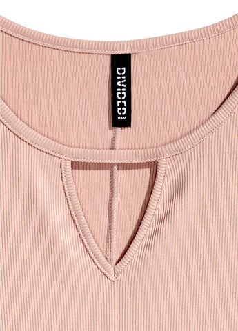 Пудровое кэжуал платье клеш H&M однотонное