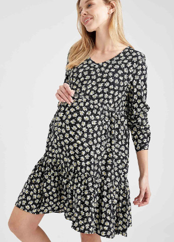 Черное кэжуал платье для беременных клеш DeFacto