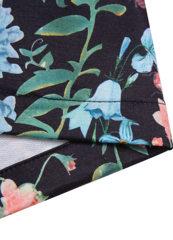 Комбінезон SHEIN комбінезон-брюки квітковий чорний кежуал поліестер