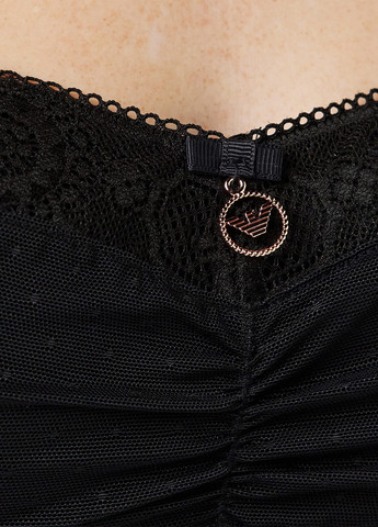 Чёрный топ бюстгальтер Emporio Armani без косточек полиамид