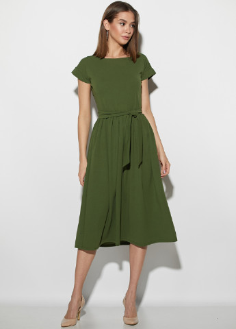 Оливково-зелена кежуал сукня Karree однотонна