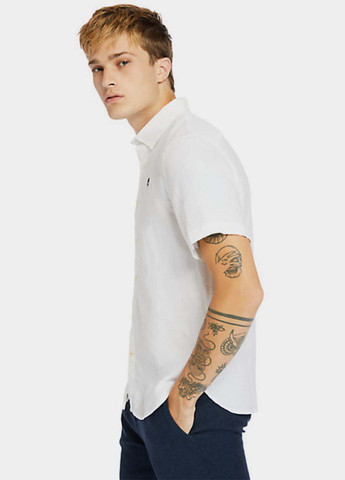 Белая кэжуал рубашка однотонная Timberland