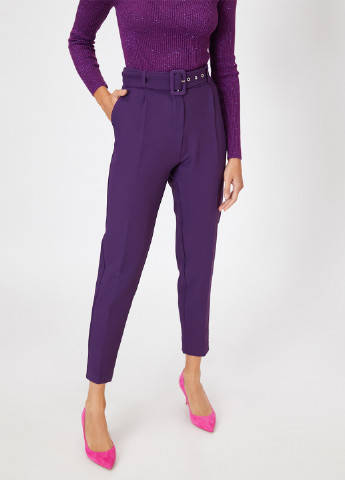 Фиолетовые кэжуал демисезонные классические брюки KOTON