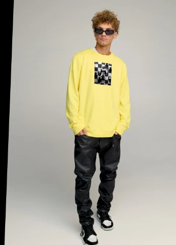 Жовтий свитшот мужской oversize /no flis/ YAPPI малюнок (254557661)