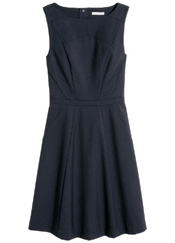 Темно-синее коктейльное платье а-силуэт H&M
