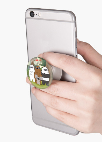Попсокет (Popsockets) держатель для смартфона Вся правда о медведях (We Bare Bears) (8754-2892) Черный MobiPrint (229014757)