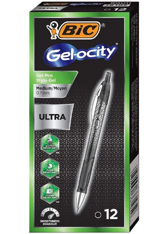 Набір гелевих ручок 12 шт автоматичні Gel-ocity Ultra(RGU11-BLK) (RGU11BK) (B07M5MFSQM) Bic (255254447)