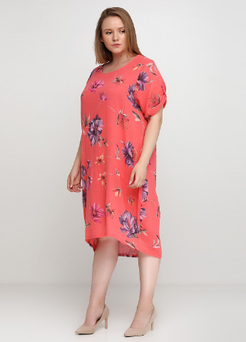 Розовое кэжуал платье оверсайз New Collection с цветочным принтом