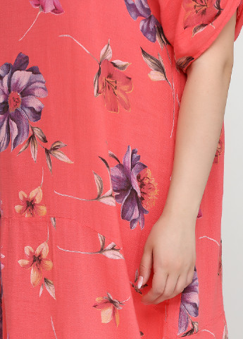 Розовое кэжуал платье оверсайз New Collection с цветочным принтом
