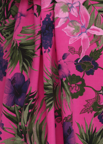 Малиновое кэжуал платье баллон New Collection с цветочным принтом