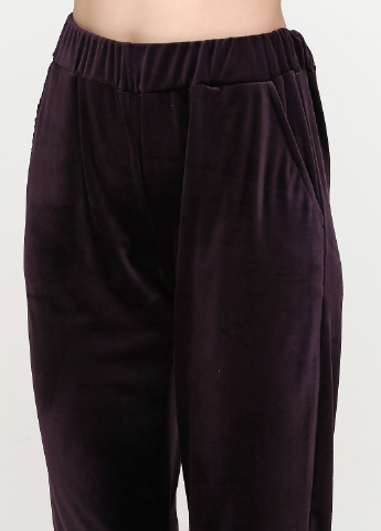 Костюм (світшот, брюки) VL однотонний темно-фіолетовий спортивний велюр, поліестер