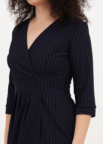 Синя кежуал сукня на запах Babylon в смужку