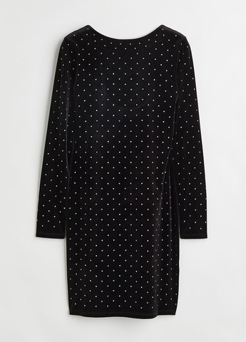 Черное кэжуал, коктейльное платье футляр H&M однотонное