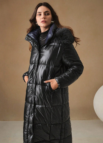 Черный зимний Пуховик SHEIN