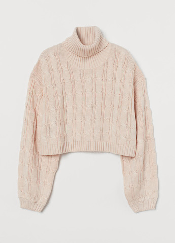 Пудровый демисезонный свитер H&M