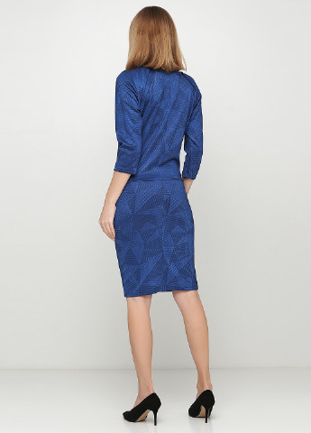 Синя кежуал сукня футляр Minus з орнаментом