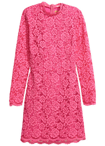 Розовое кэжуал платье с открытой спиной H&M однотонное