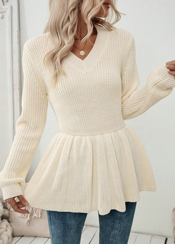 Молочний демісезонний пуловер пуловер SHEIN