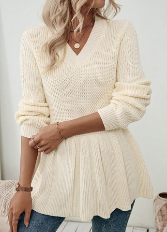 Молочний демісезонний пуловер пуловер SHEIN