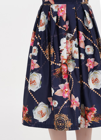 Синяя кэжуал цветочной расцветки юбка Bencetti клешированная