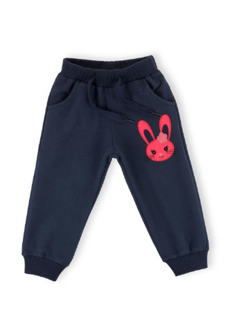 Синий демисезонный спортивный костюм на молнии с зайчиком (9617-92g-coral) Breeze