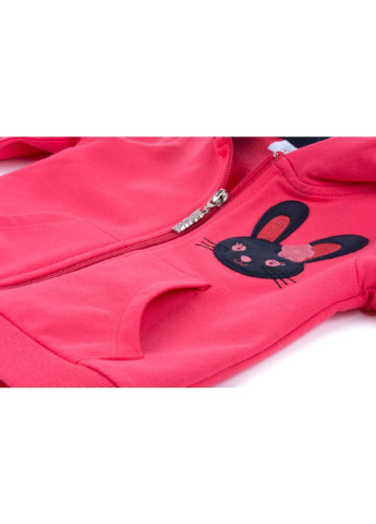 Синий демисезонный спортивный костюм на молнии с зайчиком (9617-92g-coral) Breeze