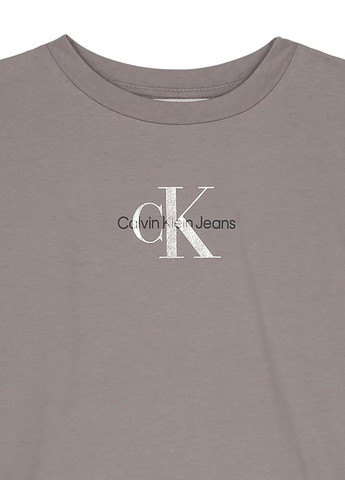 Серый демисезонный кэжуал лонгслив Calvin Klein с логотипом