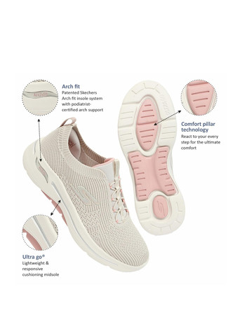 Кросівки Skechers GO WALK Arch Fit-Crystal Waves бежеві демісезони (353745777)