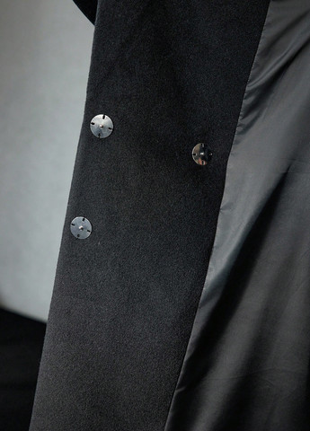 Черное зимнее Пальто двубортное SHEIN