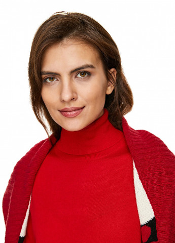 Красный демисезонный свитер хомут United Colors of Benetton