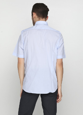 Небесно-голубой кэжуал рубашка однотонная Romano Botta с коротким рукавом