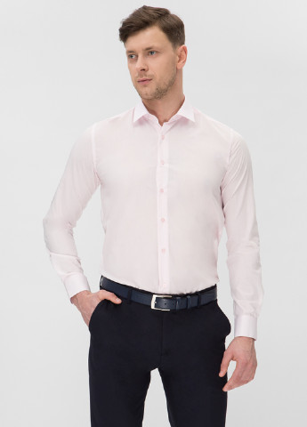 Розовая классическая рубашка однотонная NAVI с длинным рукавом
