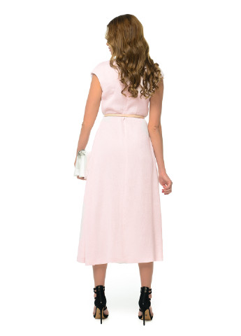 Светло-розовое кэжуал платье клеш GENEVIE однотонное