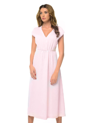 Світло-рожева кежуал сукня кльош GENEVIE однотонна