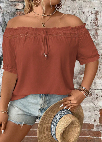 Терракотовая блуза SHEIN