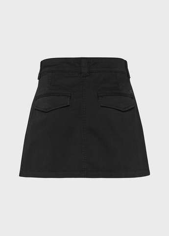 Черная джинсовая однотонная юбка Tommy Jeans а-силуэта (трапеция)