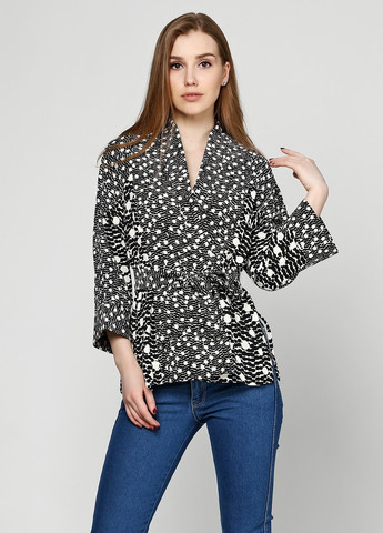 Черно-белый кэжуал пиджак H&M - с рисунком - демисезонный