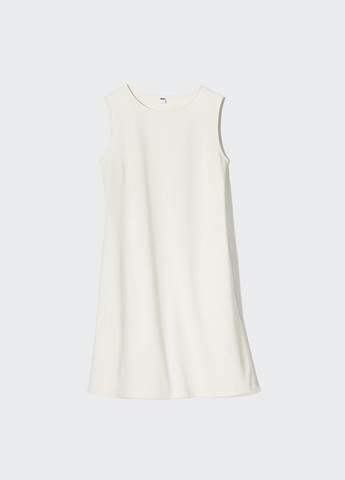 Молочное кэжуал платье Uniqlo однотонное