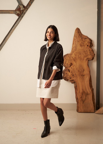 Молочное кэжуал платье Uniqlo однотонное