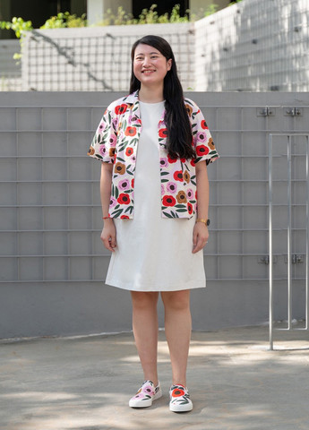 Молочное кэжуал платье Uniqlo однотонное