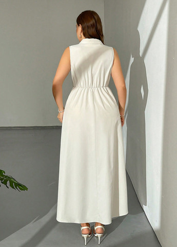 Молочна кежуал сукня на запах SHEIN однотонна