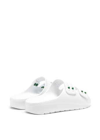 Белые шлепанцы Lacoste с перфорацией