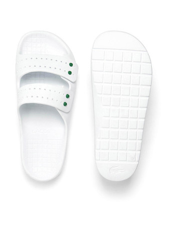 Белые шлепанцы Lacoste с перфорацией